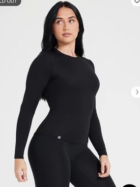 NEW Oner Active Mellow Soft Black Long Sleeve Crewneck Top XS